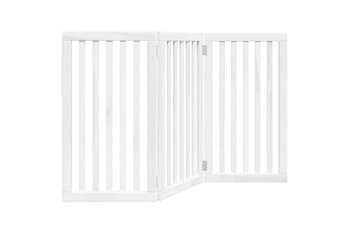 Vidaxl Dog Gate Foldable 3 Panels White 150 Cm Poplar Wood