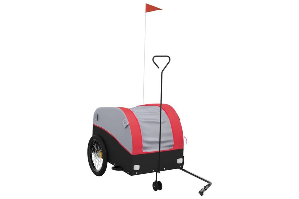 Vidaxl Bike Trailer Black And Red 45 Kg Iron