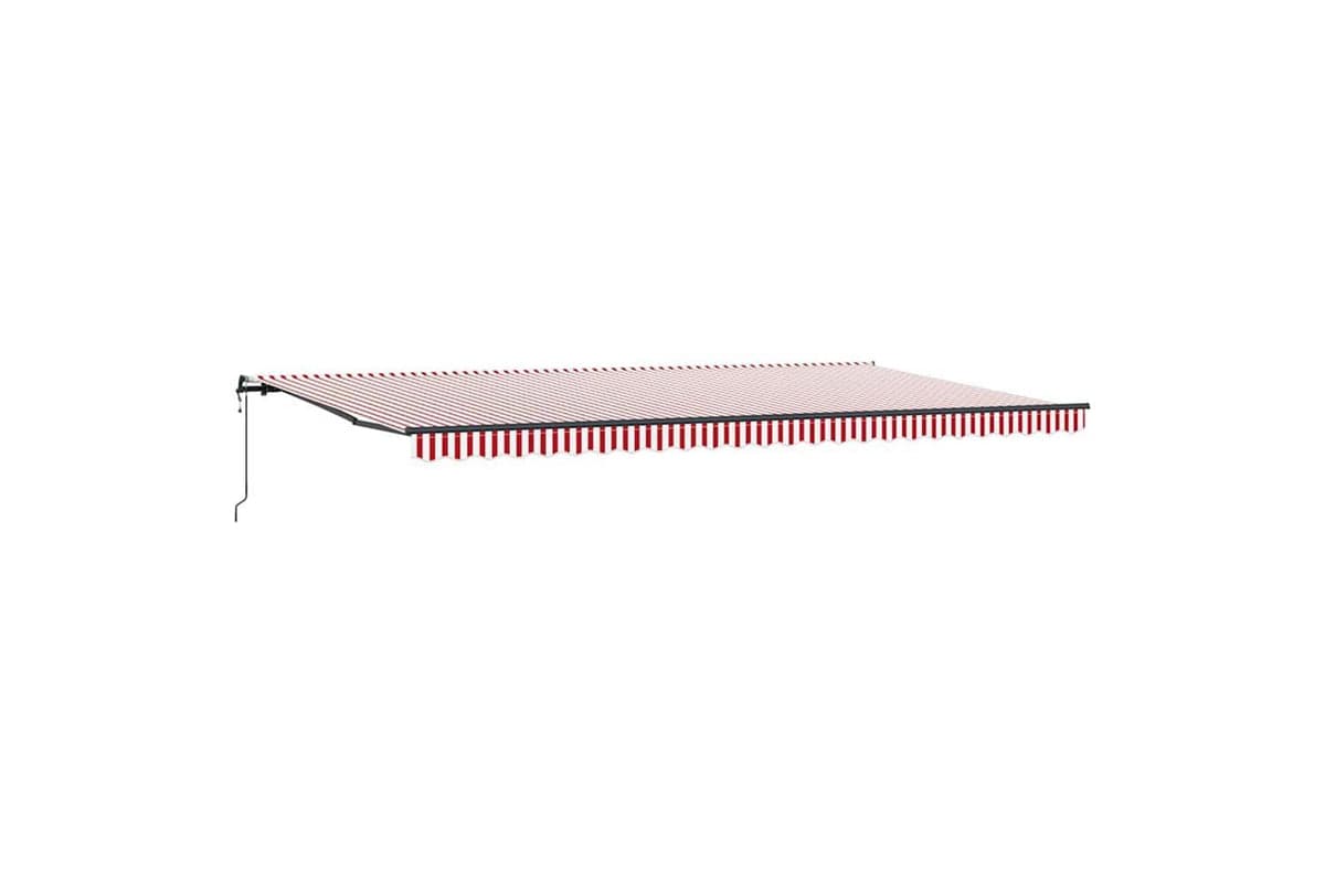 Vidaxl Retractable Awning Red And White 600 X 350 Cm Fabric