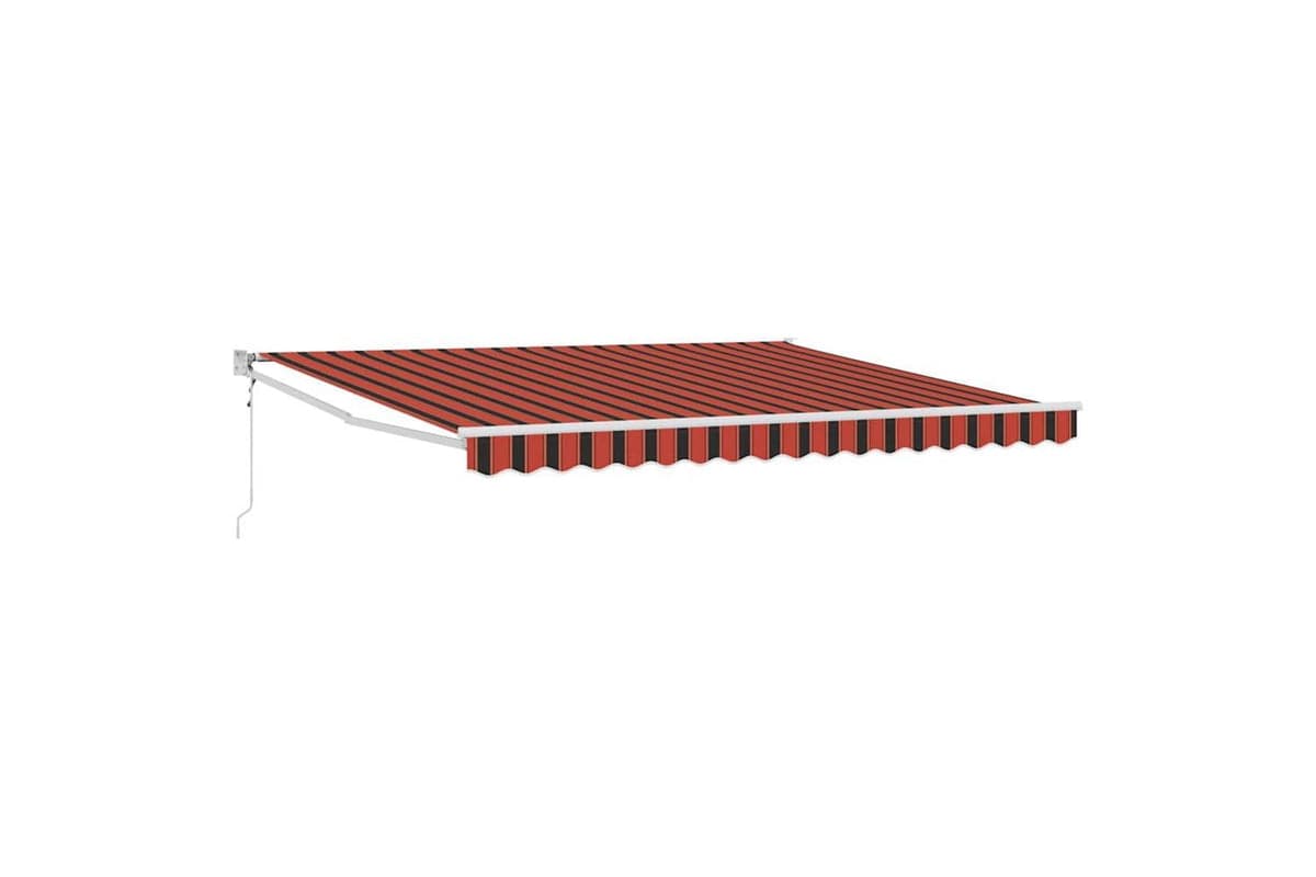 Vidaxl Retractable Awning Orange And Brown 400 X 300 Cm Polyester