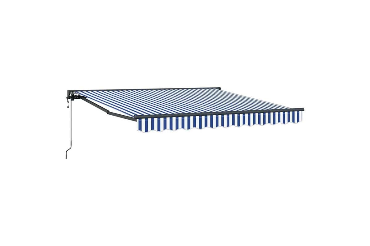 Vidaxl Retractable Awning Blue And White 300x250 Cm Fabric
