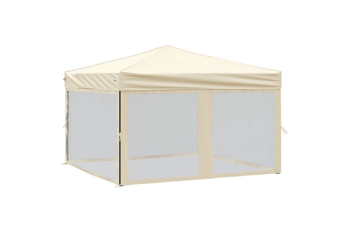 Vidaxl 93529 Folding Party Tent With Sidewalls Cream 3x3 M