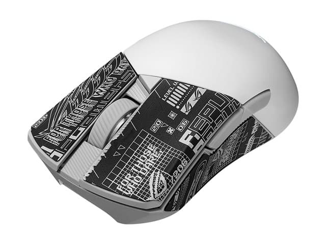 ASUSTEK - ASUS ROG Gladius III Wireless AimPoint - mouse - USB, Bluetooth 5.1, 2.4 GHz - moonlight white