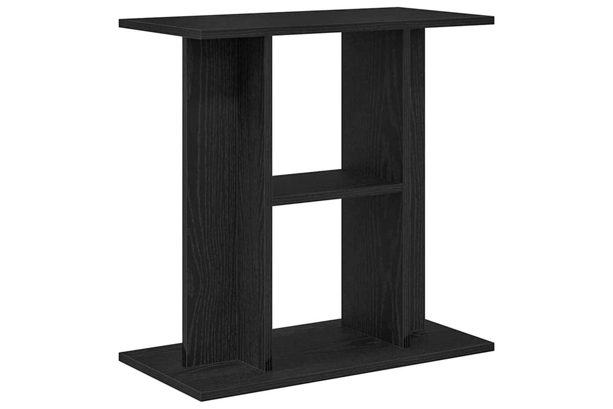 Vidaxl Aquarium Stand Black Oak 60x30x60 Cm Engineered Wood