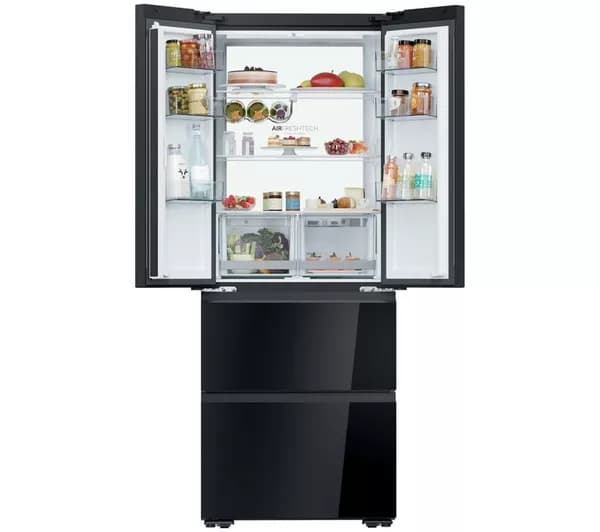HAIER French Series 5 HFKR5718DNGB American-Style Fridge Freezer - Obsidian Black