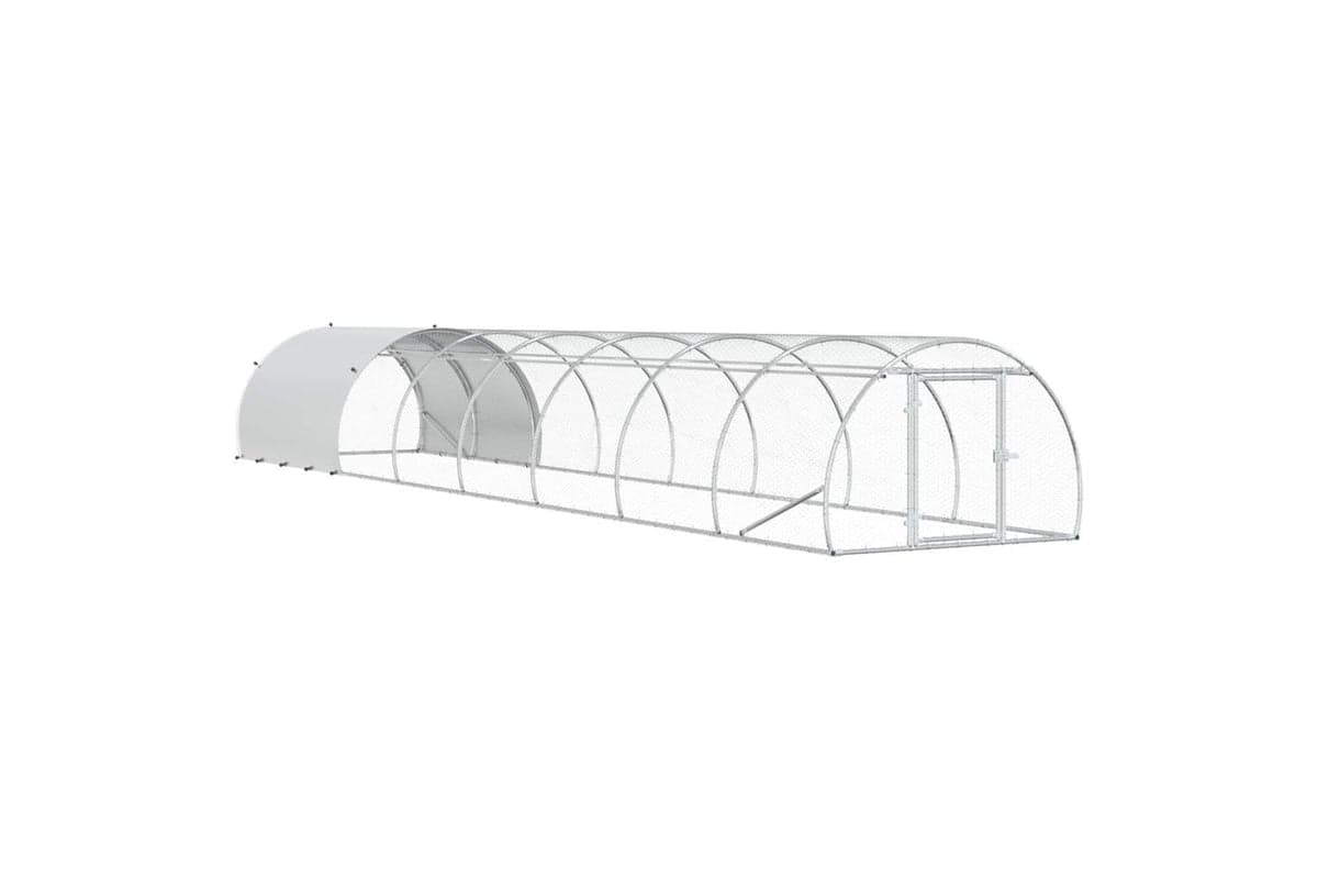 Vidaxl Chicken Coop Silver 800 X 150 X 100 Cm Galvanised Steel