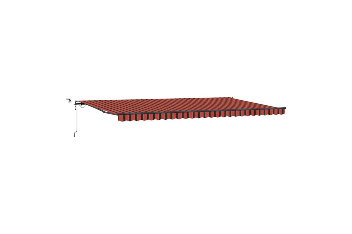 Vidaxl Retractable Awning With Orange And Brown 600 X 300 Cm Fabric