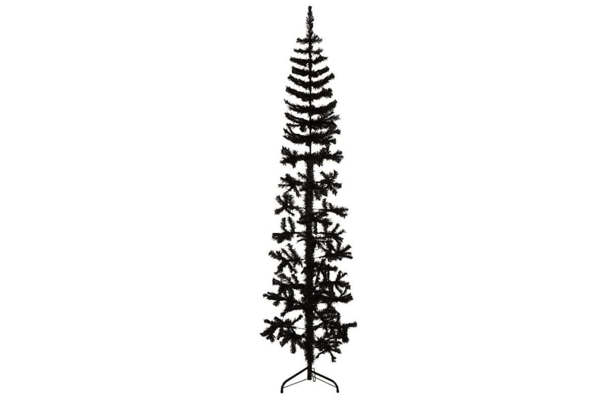 Vidaxl Slim Artificial Half Christmas Tree With Stand Black 210 Cm