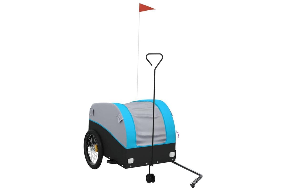 Vidaxl Bike Trailer Black And Blue 45 Kg Iron