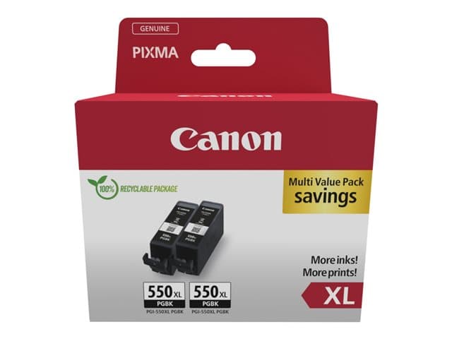 CANON - PGI-550PGBK XL Twin pack - 2-pack - High Yield - black - original - ink tank