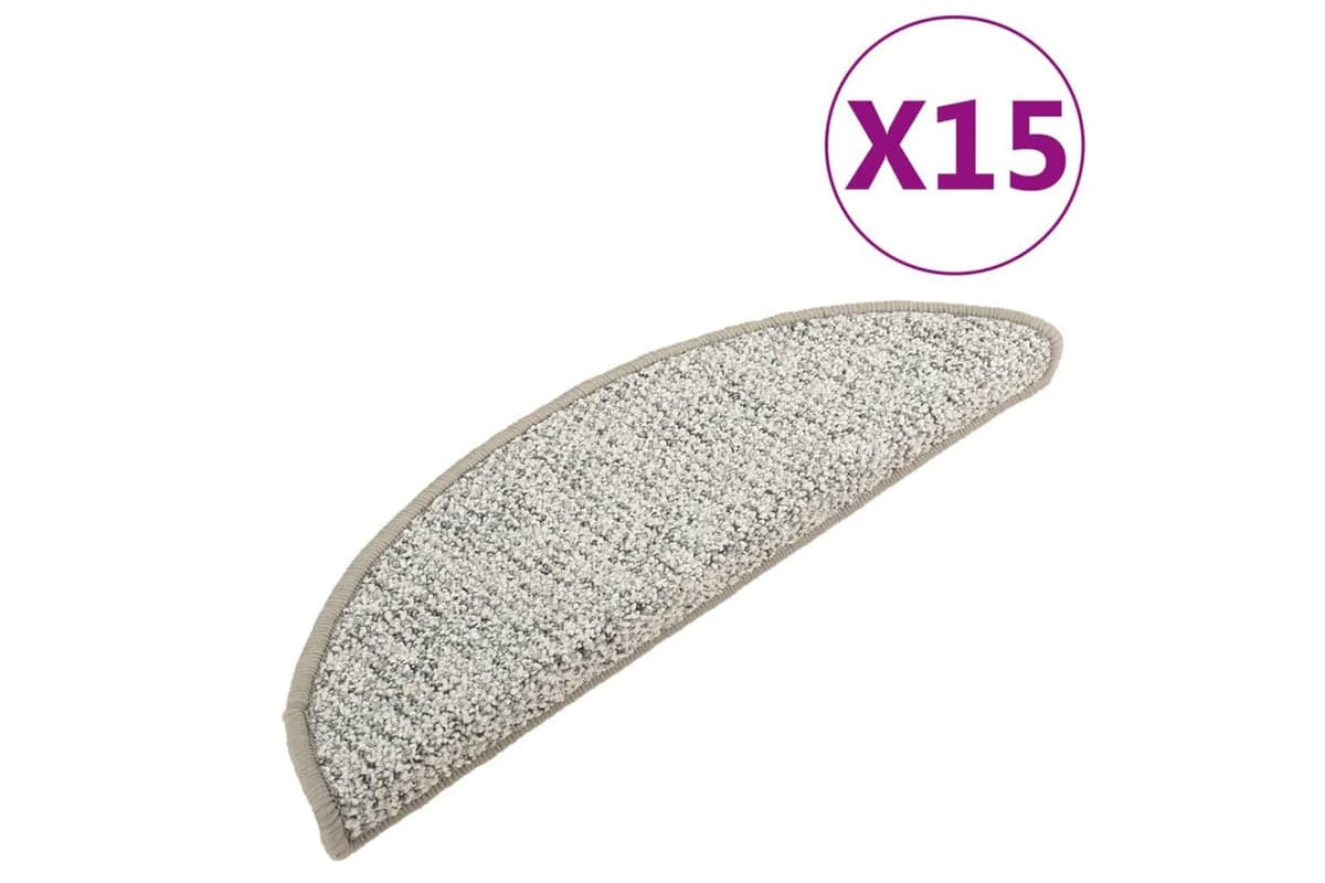vidaXL 149907 Carpet Stair Treads 15 Pcs Light Grey 56x17x3cm