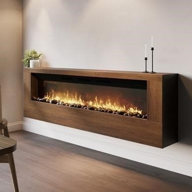 Wall-Mounted Electric Fire with Surround - AmberGlo