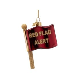 Red Flag Glass Tree Decoration 9cm