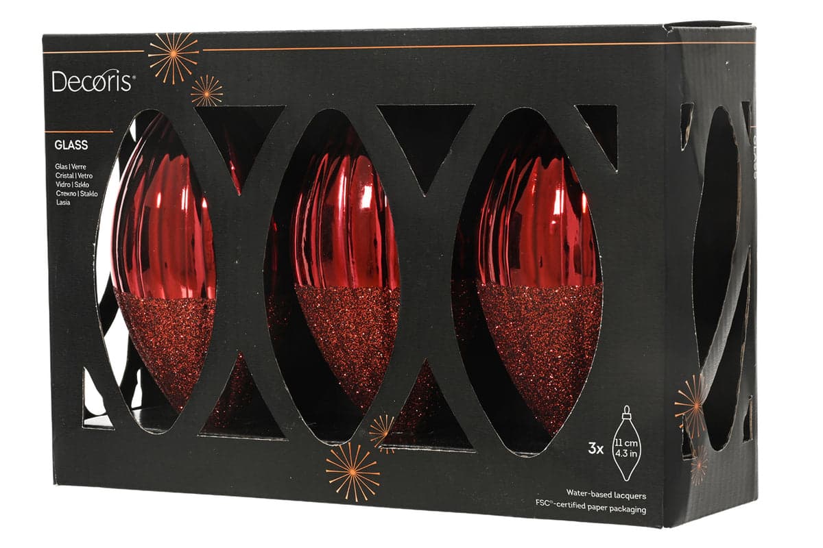 Christmas Bauble | Oxblood Red | Pack of 3