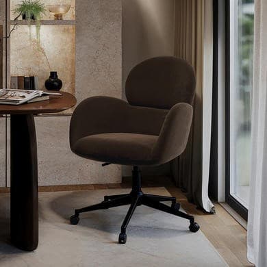 ONLY OPENED - Joelle Office Chair In Brown Velvet