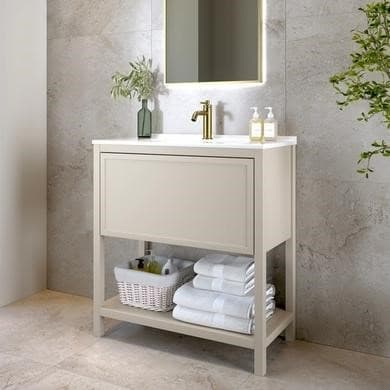 800mm Beige Freestanding Vanity Unit with Basin - Perla
