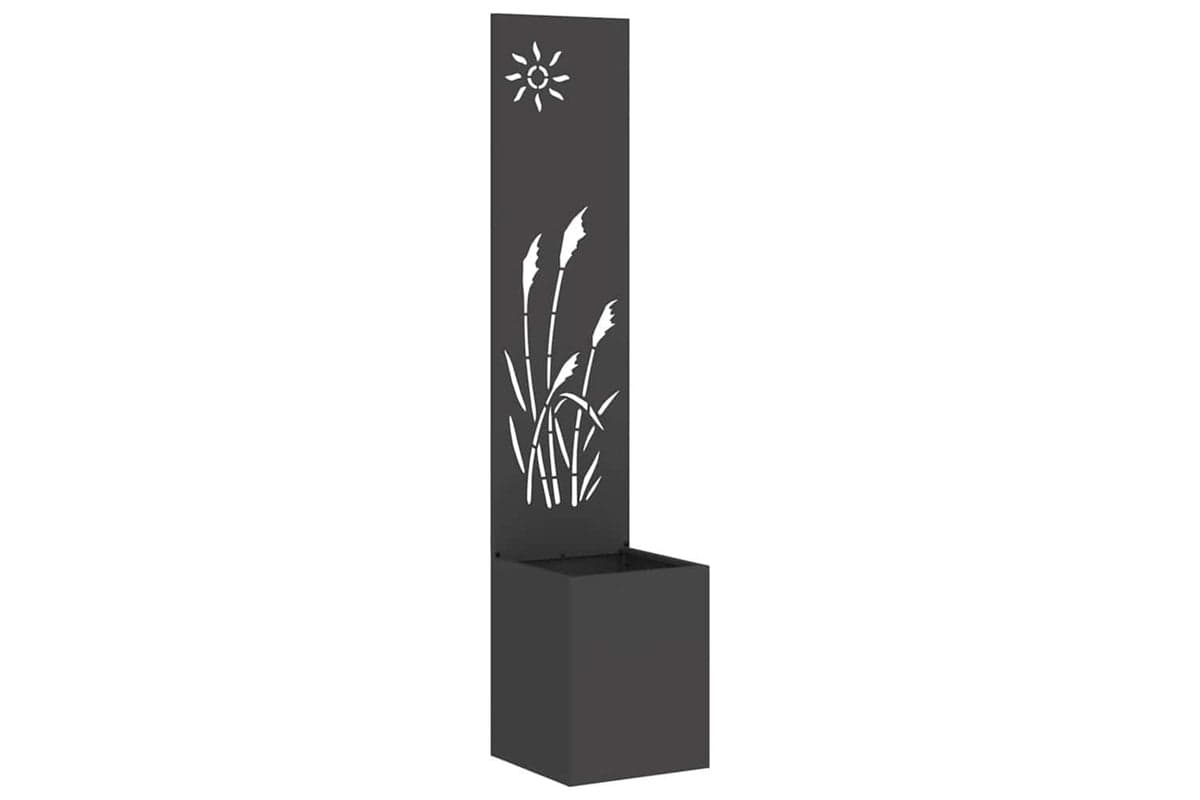 Garden Privacy Screen Black 32 X 140 Cm Cold-rolled Steel