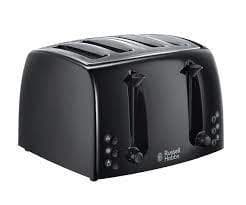 Russell Hobbs Textures Black 4 Slice Toaster | 21651