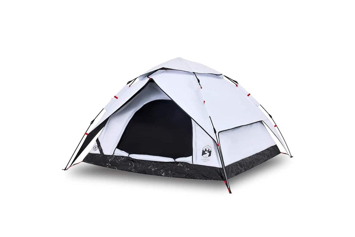 Vidaxl Camping Tent Dome 5-person White Blackout Fabric Quick Release