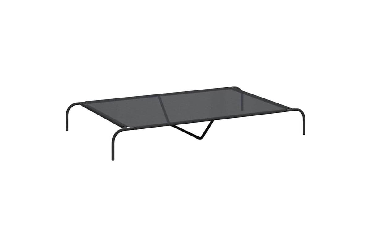 Elevated Dog Bed Black 150x90x20 Cm Textilene And Steel