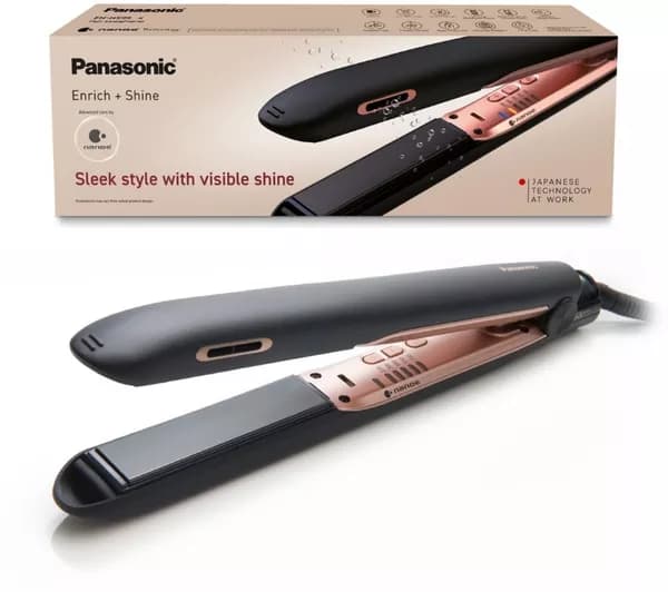 PANASONIC Nanoe EH-HS99-K895 Hair Straightener - Black & Rose Gold
