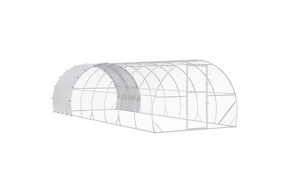 Vidaxl Chicken Coop Silver 800 X 300 X 200 Cm Galvanised Steel