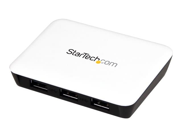 STARTECH.COM - Startech USB 3.0 to Gigabit Ethernet NIC Network Adapter with 3 Port Hub - White - USB 3 Ethernet Adapter - USB Charging Hub (ST3300U3S) - hub - 3 ports
