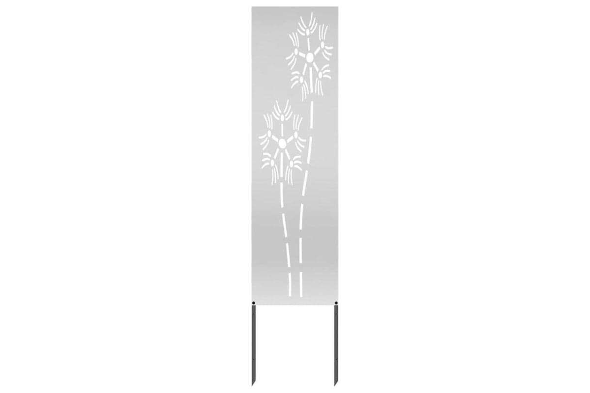 Garden Privacy Screen Silver 32 X140cm Galvanised Steel