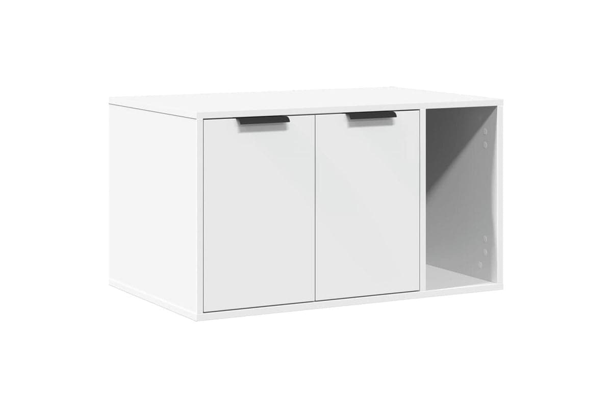 Cat Litter Box Enclosure White 80x50x45 Cm Engineered Wood