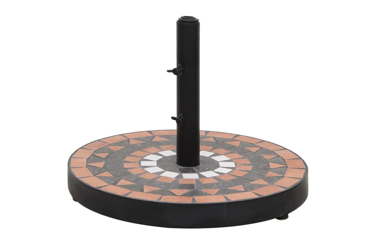 Vidaxl Parasol Base Terracotta And White Round 12 Kg