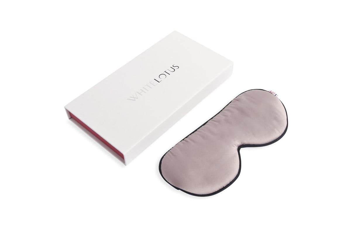 White Lotus Pr11 100% Pure Silk Eye Mask | Pearl Grey