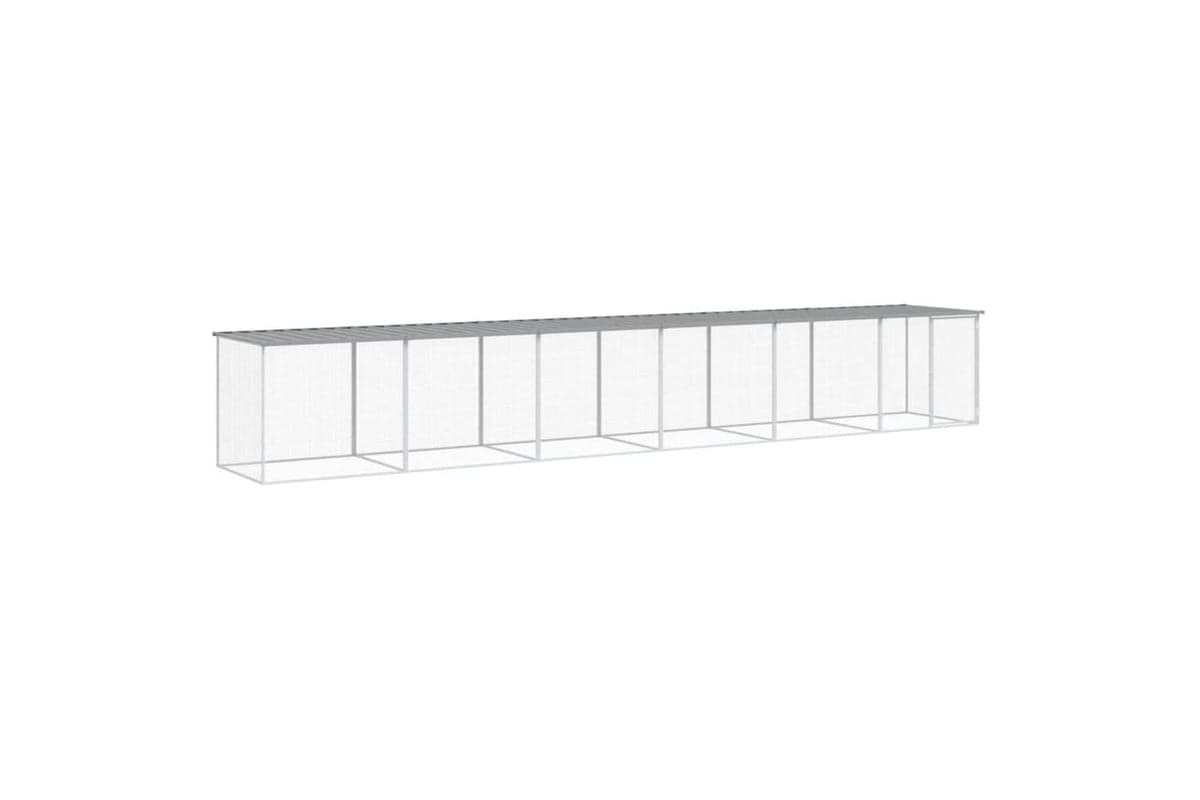 Vidaxl Chicken Cage With Roof Light Grey 603x98x90 Cm Galvanised Steel