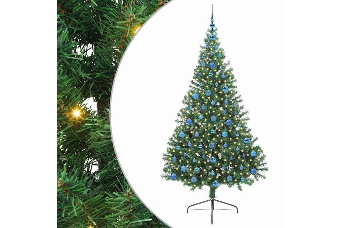 Vidaxl Artificial Pre-lit Christmas Tree Green 210 Cm Pvc