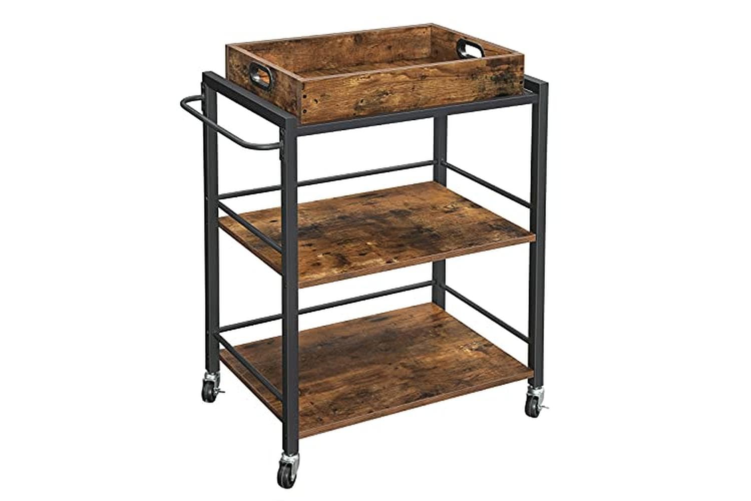 Vasagle Serving Cart | Industrial Style | Engineered Wood & Steel | 65 X 40 X 86 Cm