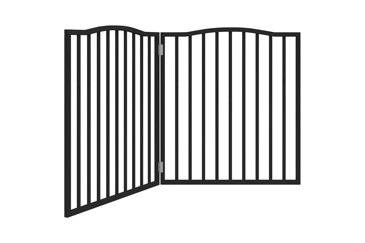 Vidaxl Dog Gate Foldable 2 Panels Black 160 Cm Poplar Wood