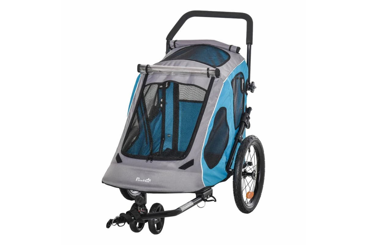 PawHut 2 in 1 Dog Bicycle Trailer Pet Carrier Stroller | Multicolour