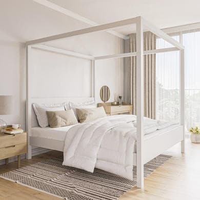 White - Wooden Four Poster Bed Frame - Victoria
