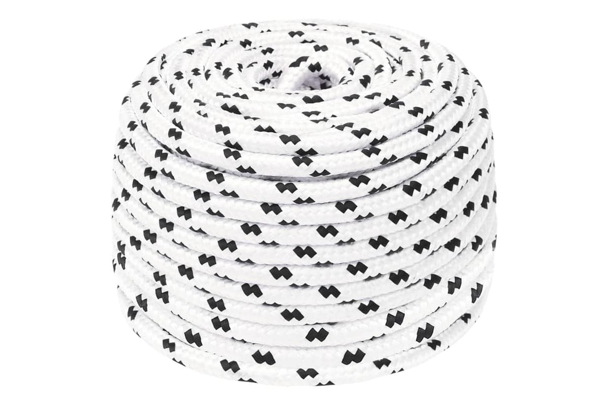 vidaXL 152766 Braided Boat Rope White 8mmx25 M Polyester