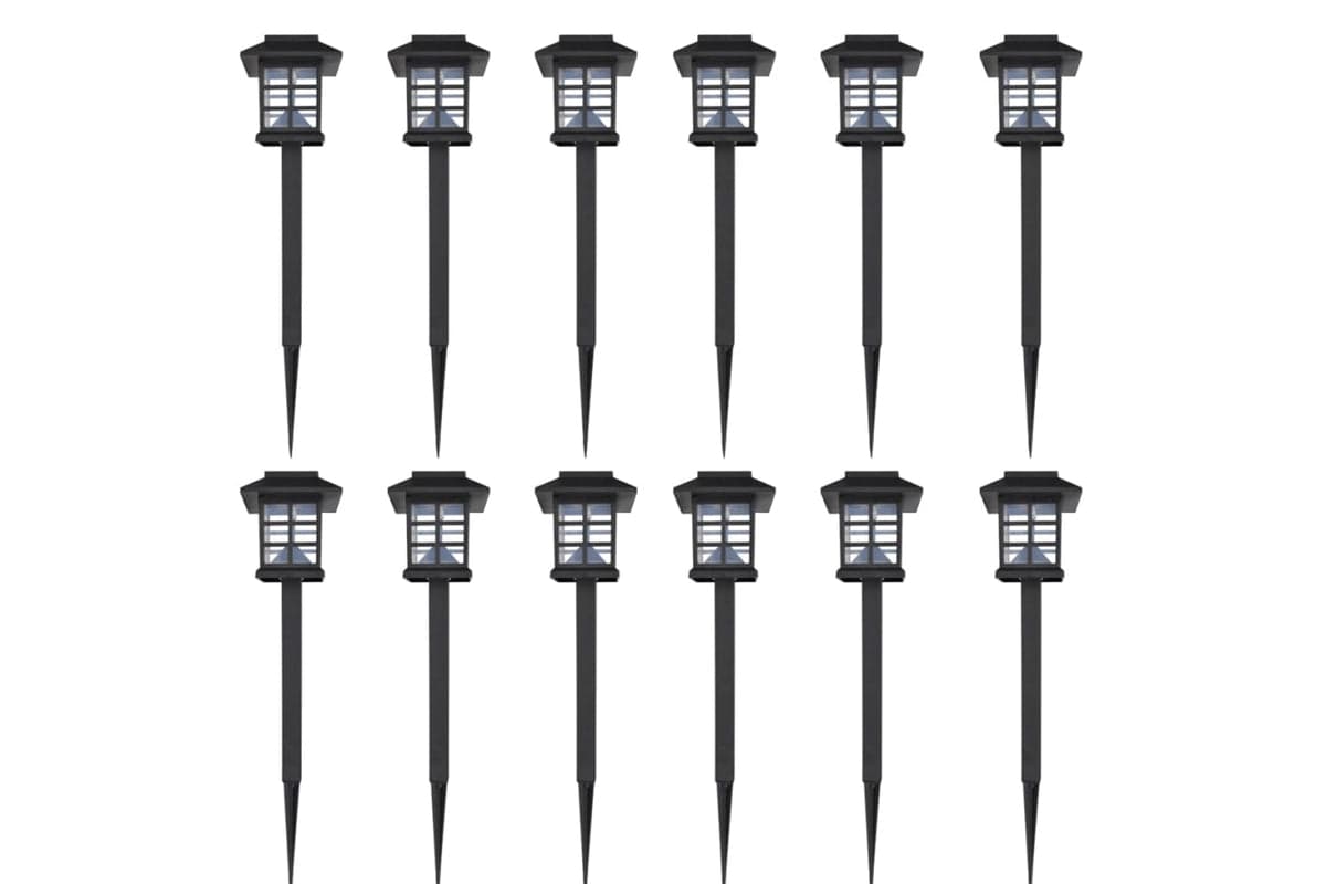 vidaXL 41161 Outdoor Solar Lamp Led Light 12 Pcs Spike 8.6 X 8.6 X 38cm