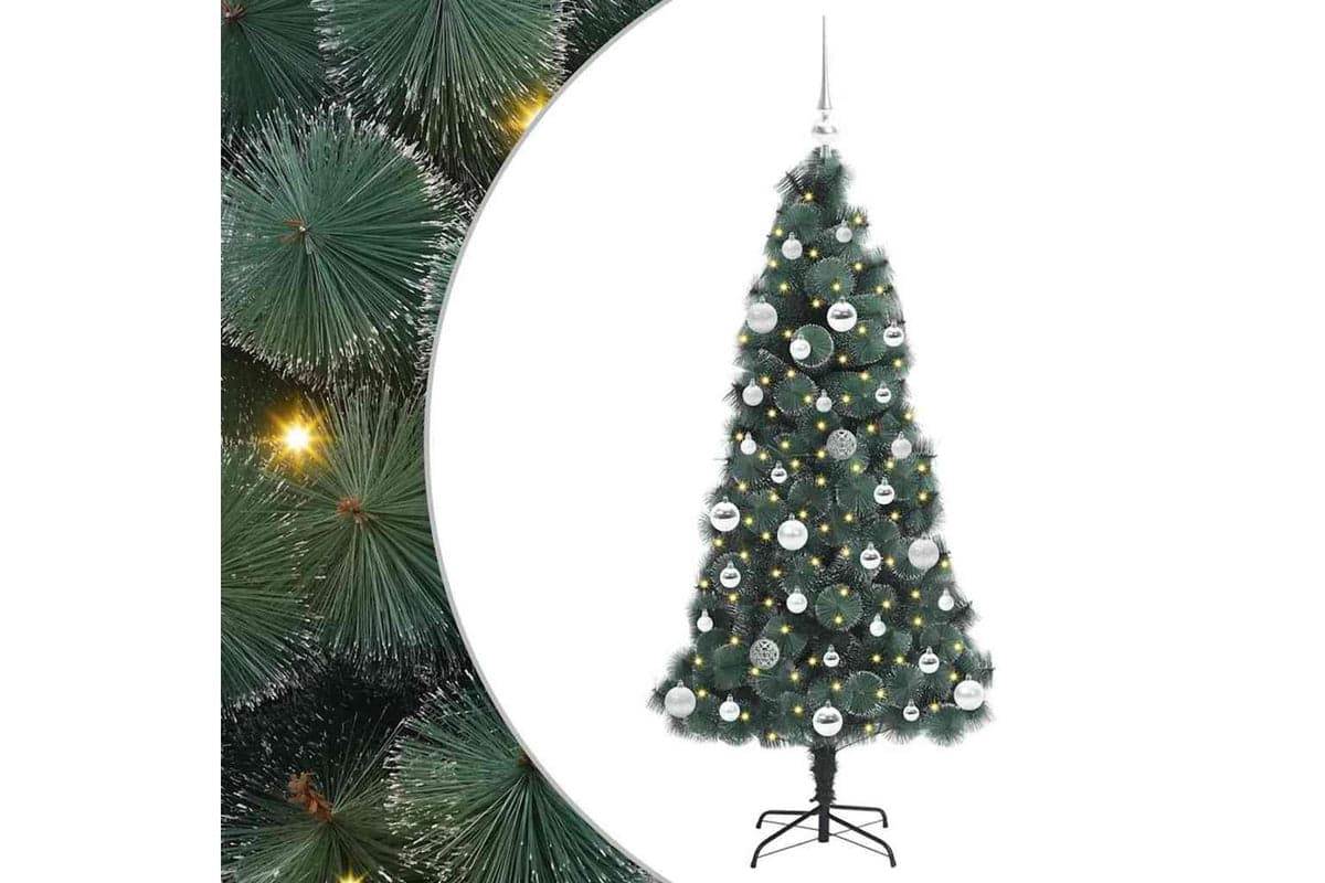 Vidaxl Artificial Pre-lit Christmas Tree With Ball Set Green 150 Cm