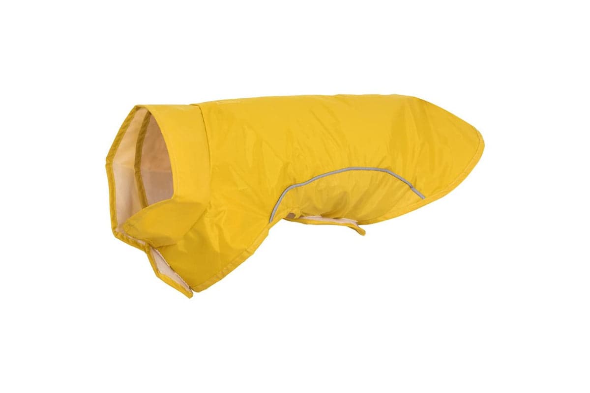 Dog Raincoat With Reflective Strips Polyester Yellow Xxs