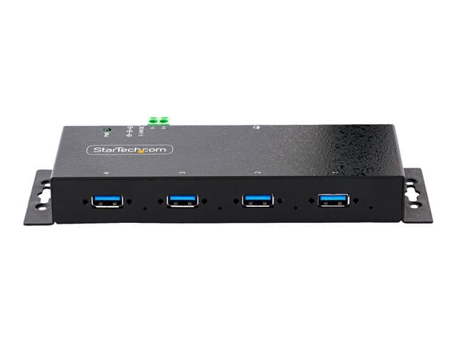 STARTECH.COM - Startech 4-Port Industrial USB 3.0 5Gbps Hub, Rugged USB Hub w/15kV Air/8kV Contact ESD and Surge Protection, DIN/Wall/Desk Mountable USB-A Hub, USB Expansion Hub with Locking Ports - Metal Construction (5G4AINDNP-USB-A-HUB) - hub - industrial - 4 ports