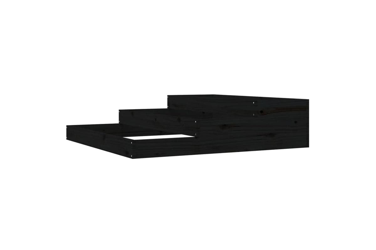 vidaXL 823917 Planter Black 107x107x27cm Solid Wood Pine