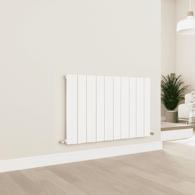 Eco Vivante White Horizontal Wave Designer Aluminium Radiator 600x945mm Single Panel 3055 BTU