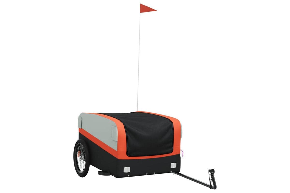 Vidaxl Bike Trailer Black And Orange 45 Kg Iron