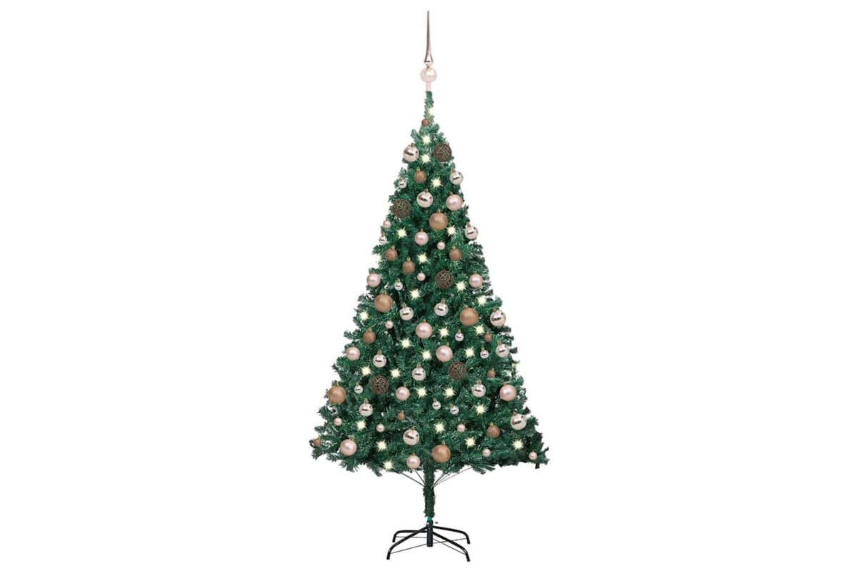 Vidaxl Artificial Pre-lit Christmas Tree With Ball Set Green 150cm Pvc