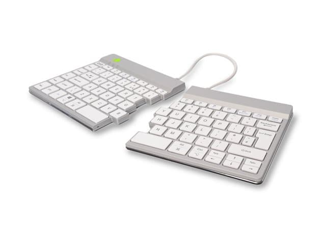 R-GO - Ergonomic Keyboard Split break - keyboard - with integrated break indicator - QWERTY - UK - white Input Device