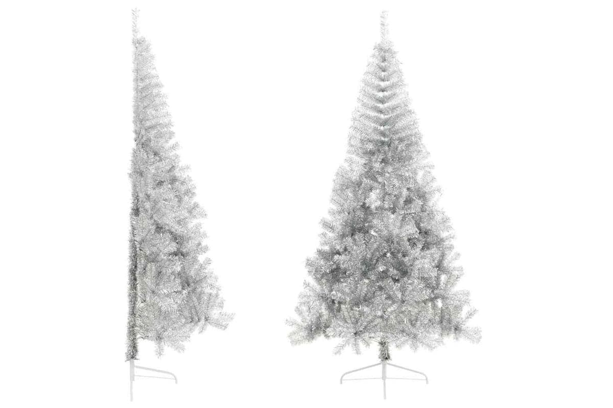 Vidaxl Artificial Half Christmas Tree With Stand Silver 240 Cm Pet