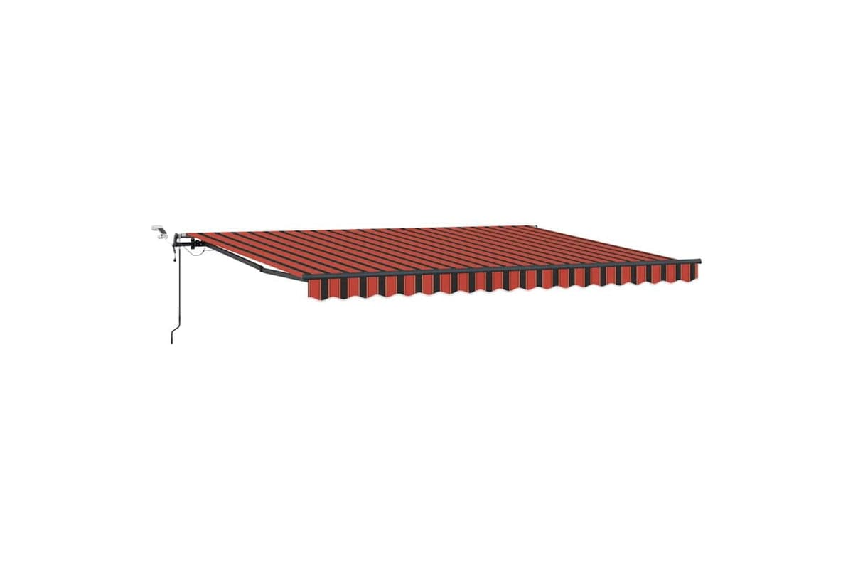 Vidaxl Retractable Awning With Orange And Brown 450 X 300 Cm Fabric
