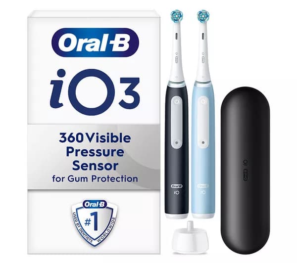 ORAL-B iO3 Electric Toothbrush Duo Pack - Blue & Black